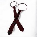 Maroon Polyester Poplin Adjustable Zipper Tie